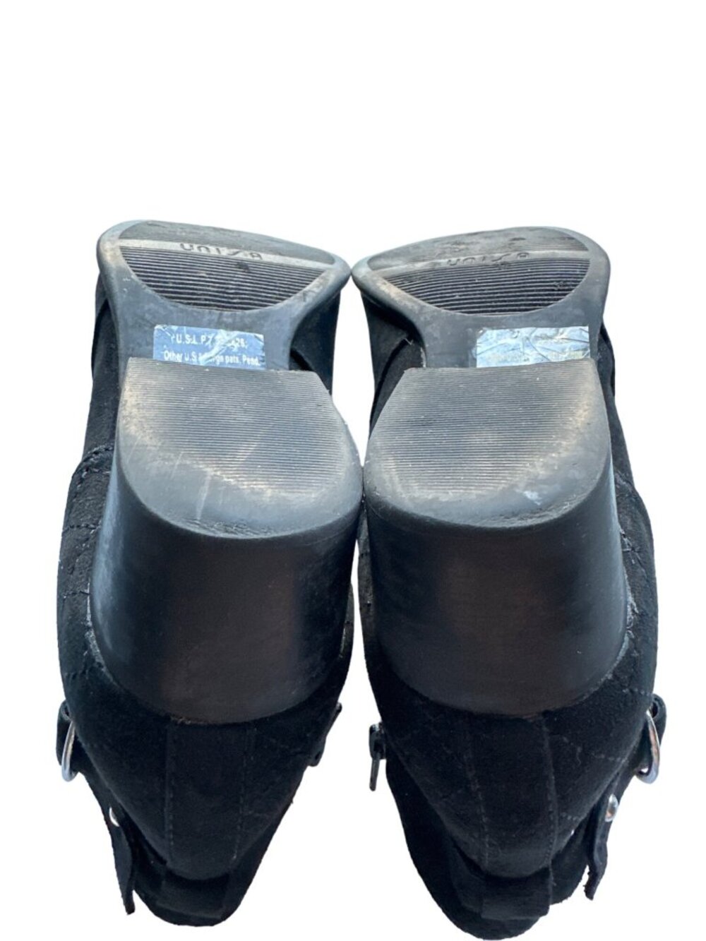 Unisa Black Ankle Bootie Faux Suede Side Zip Silver Hardware Size 7.5 - Picture 6 of 11